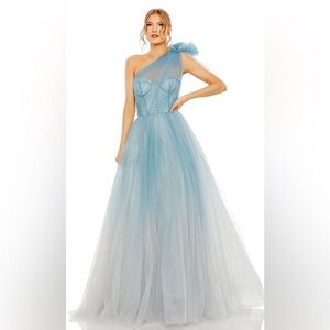 Mac Duggal Tulle ombre one shoulder a-line ball gown size 10